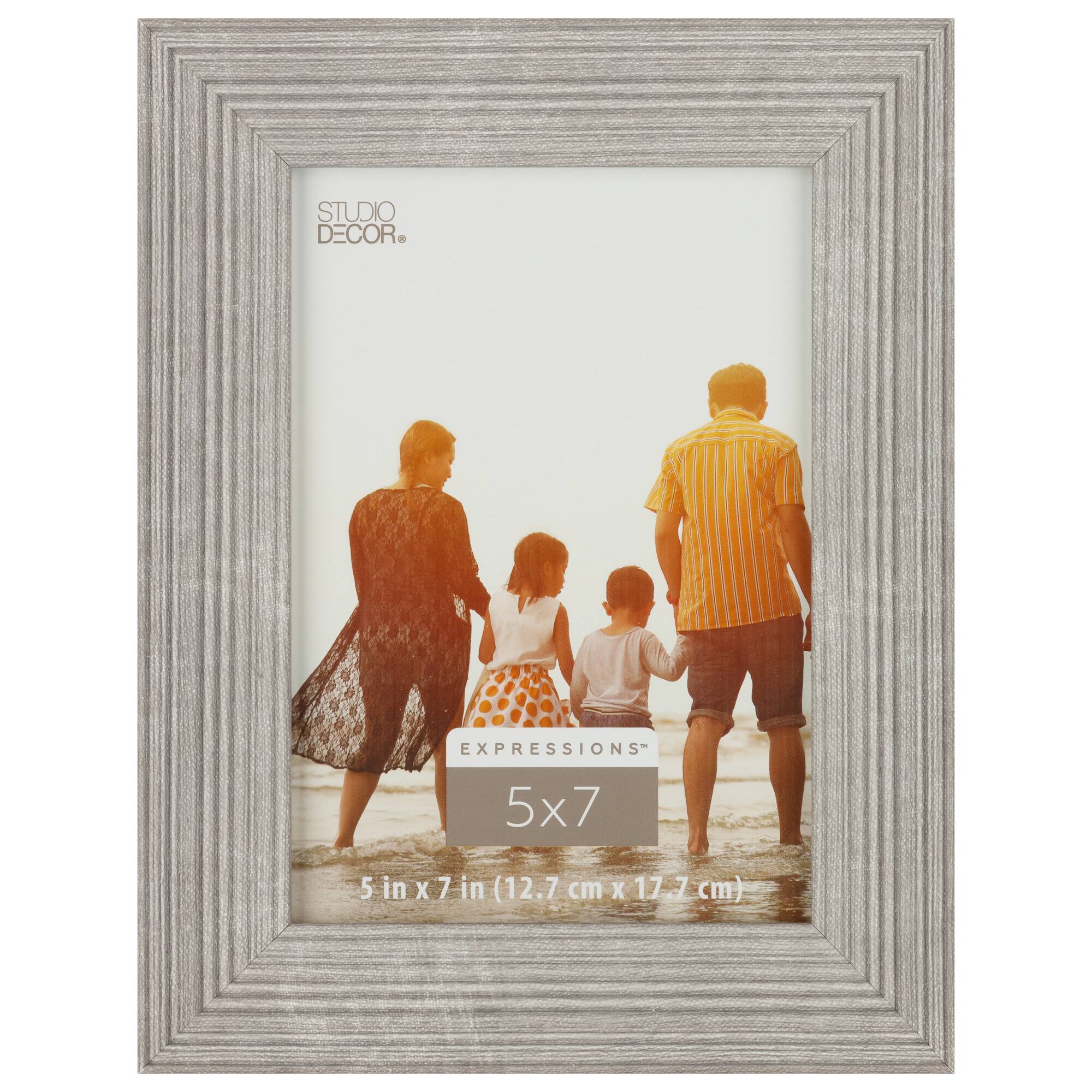 Expressions™ 5" x 7" Gray Ribbed Frame by Studio Décor®